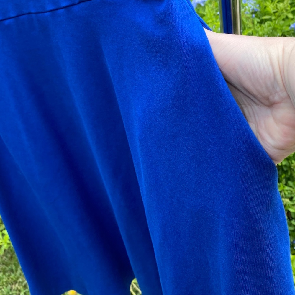 NY&Company M royal blue dress, pockets, fit-and-flare, button detail - Picture 6 of 7